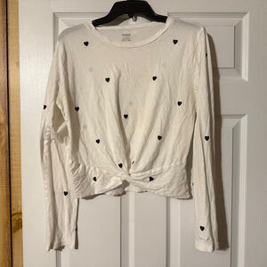 PINK Victoria’s Secret Heart Twist Long Sleeve Tee L
